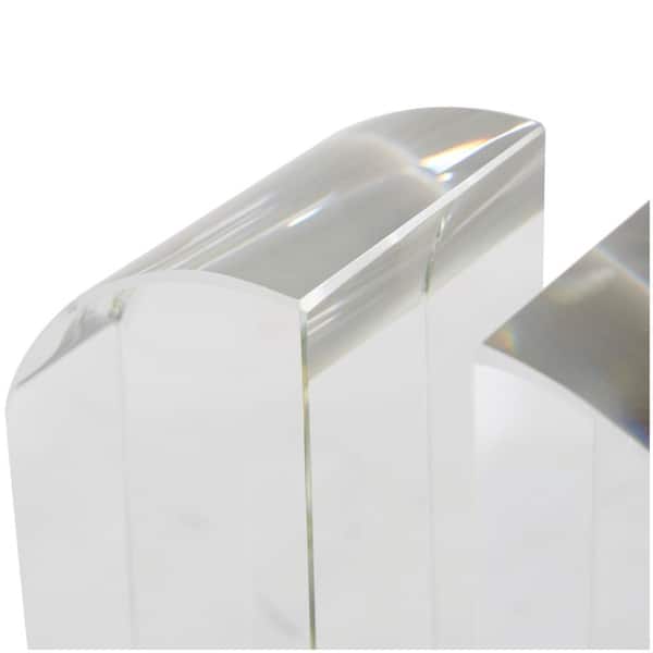 Litton Lane Clear Crystal Arched Geometric Bookends (Set of 2) 33985 - The  Home Depot