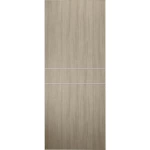 18 in. x 80 in. Viola 2HN Shambor Finished with Aluminum Strips Solid Core Composite Interior Door Slab No Bore