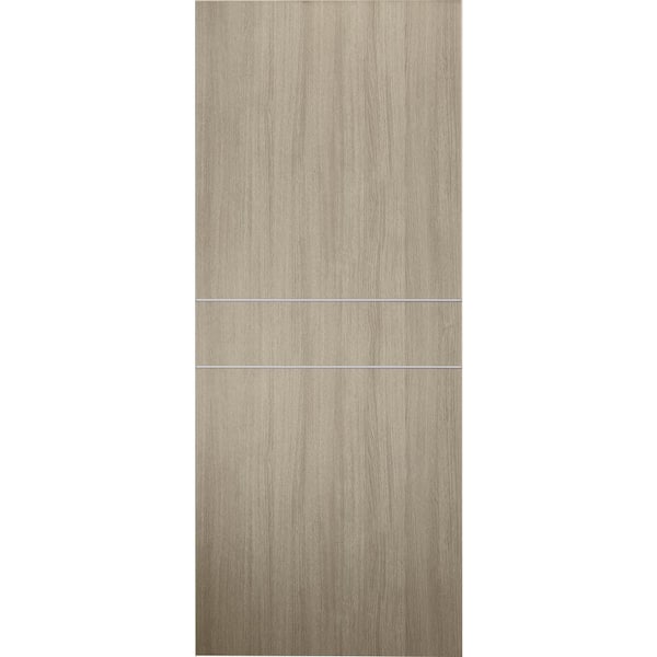 Belldinni 18 in. x 80 in. Viola 2HN Shambor Finished with Aluminum Strips Solid Core Composite Interior Door Slab No Bore