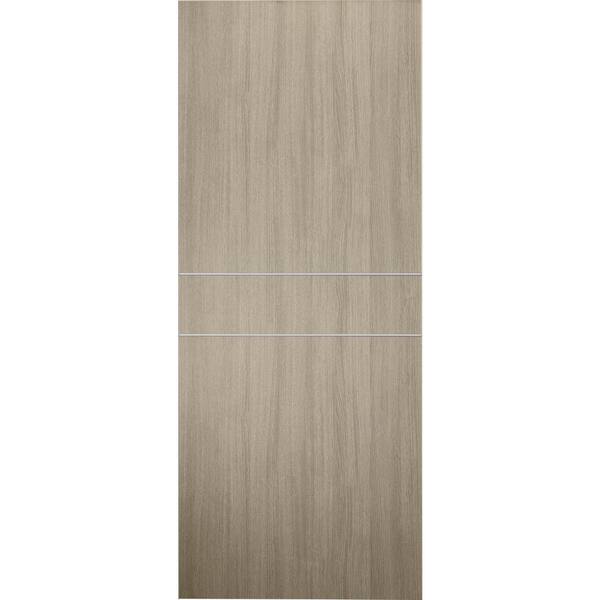 Belldinni 28 in. x 80 in. Viola 2HN Shambor Finished with Aluminum Strips Solid Core Composite Interior Door Slab No Bore