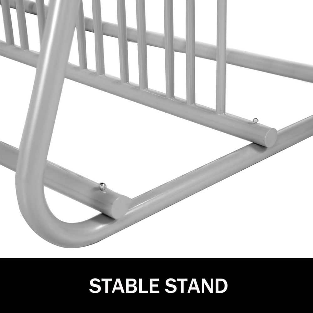 59-Inch Dual-Side All-Steel Gray Bike Rack for 10 Bikes