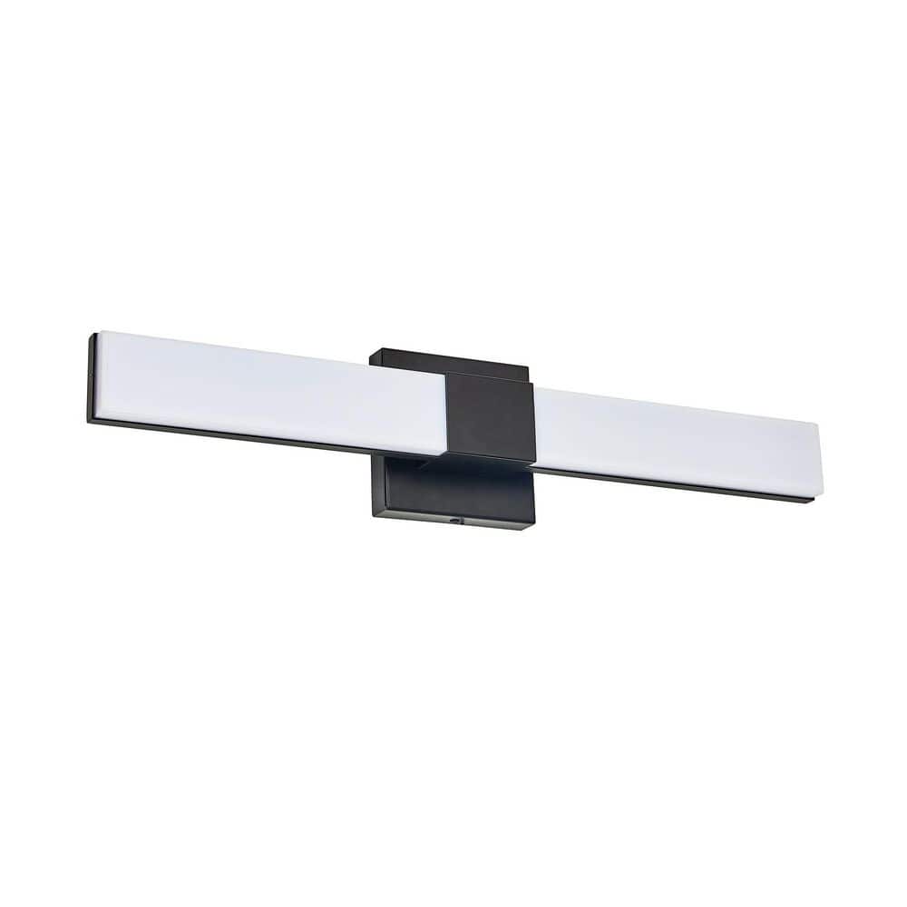 5 in. 1-Light Black LED Vanity Light Bar with White Acrylic Shade