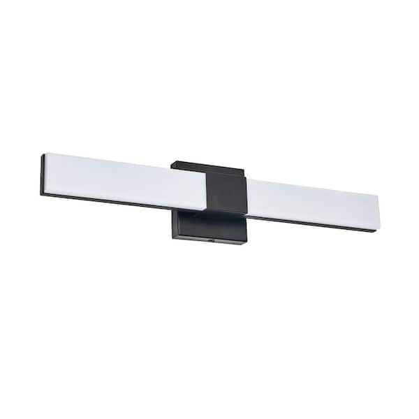 5 in. 1-Light Black LED Vanity Light Bar with White Acrylic Shade N-BK ...