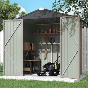 4 ft. W x 6 ft. D Outdoor Storage Metal Shed Lockable Metal Garden Shed for Backyard Outdoor 127 sq. ft.