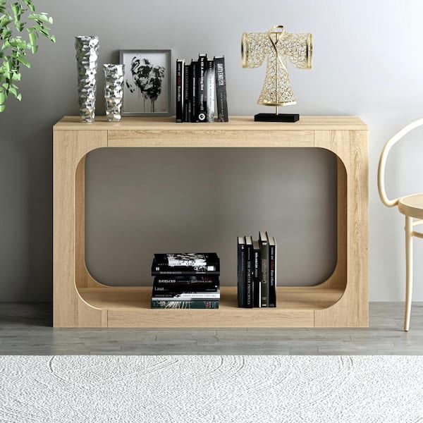 GALANO Doyle 47.0 in. Oslo Oak Rectangular Engineer Wood Console Table