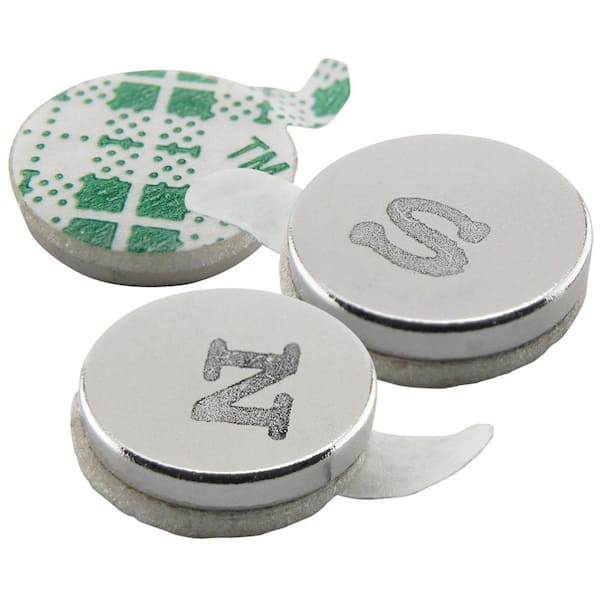 Master Magnet 3/8 in. Dia Neodymium Rare-Earth Magnet Discs with Foam Adhesive (12-Pack)