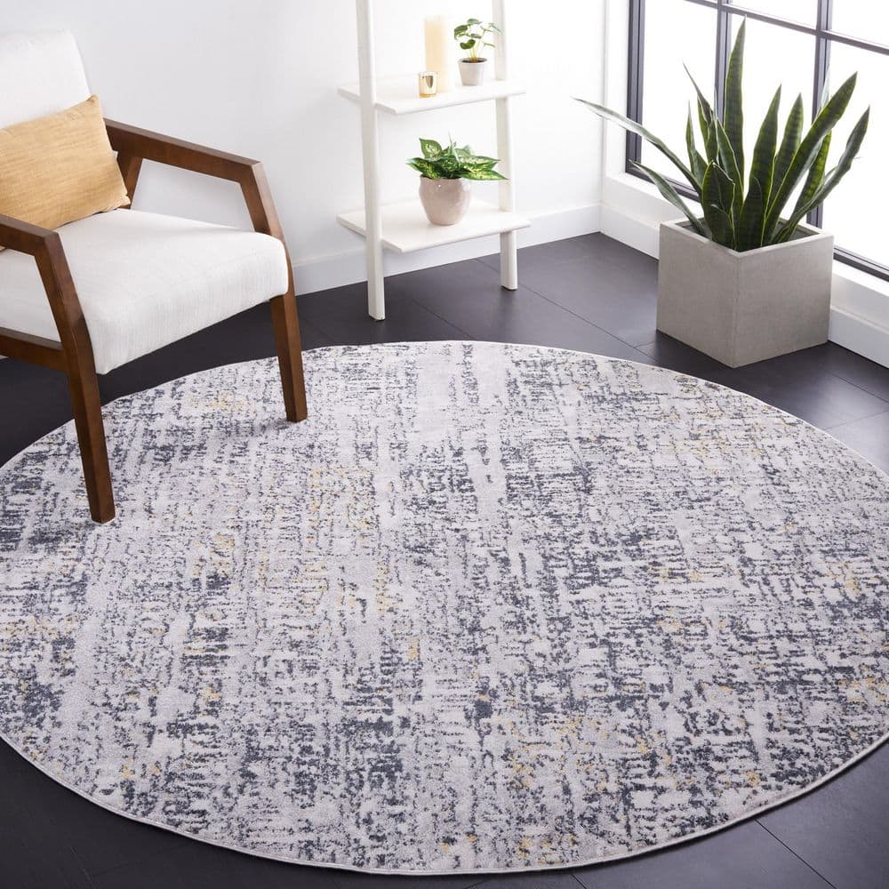 Toscana 7 ft. x 7 ft. Ivory/Gray Marble Distressed Round Area Rug price history on PriceWatchPro