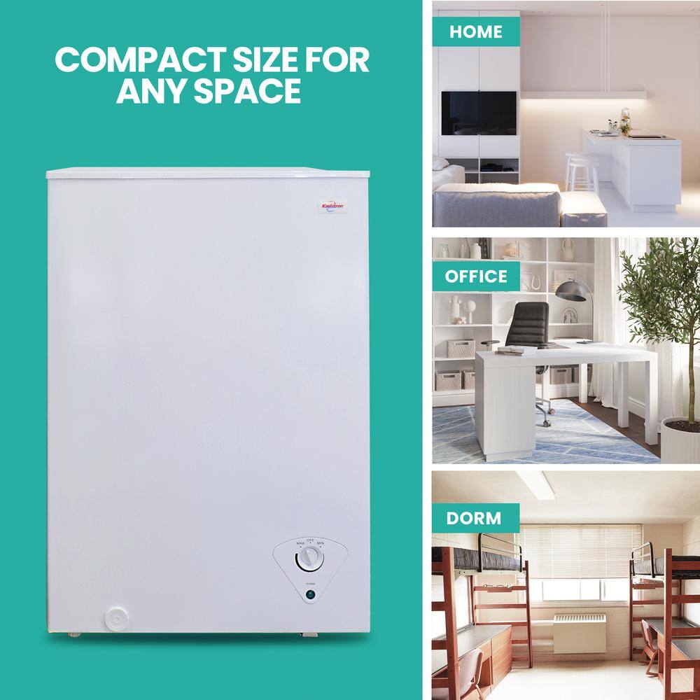 Compact White Energy Star Chest Freezer with Manual Defrost