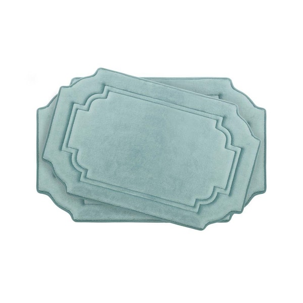 BounceComfort Calypso Aqua Memory Foam 2-Piece Bath Mat Set