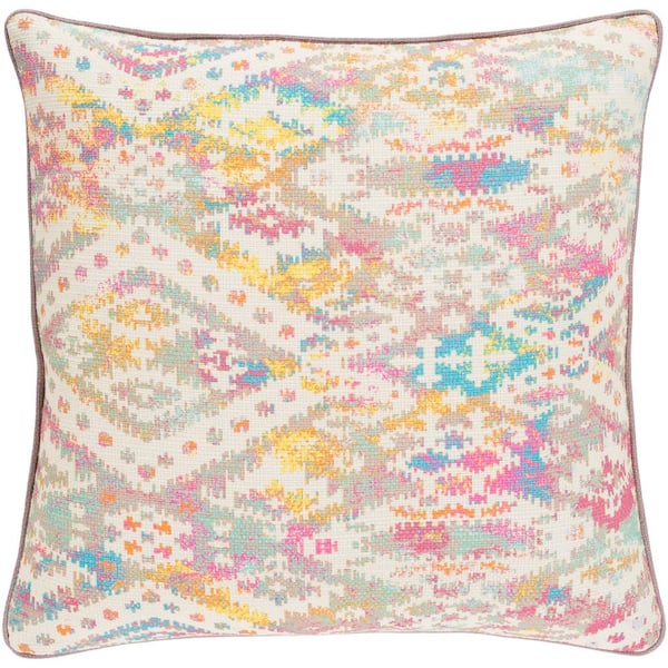 Livabliss Yang Multicolored Graphic Polyester 22 in. x 22 in. Throw Pillow
