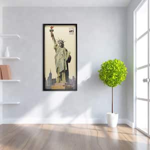 25 in. x 48 in. "Lady Liberty" Dimensional Collage Framed Graphic Art Under Glass Wall Art