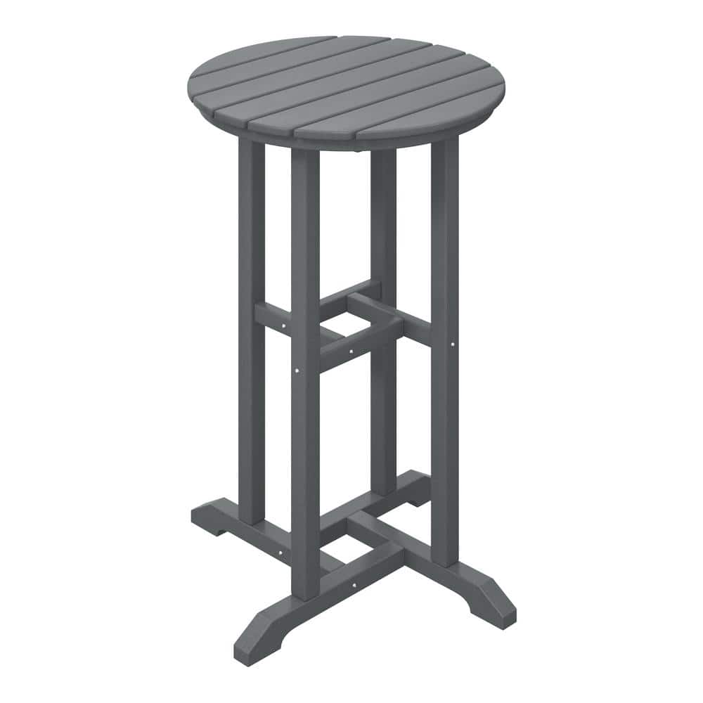 Laguna 24 in. Round Outdoor Dining HDPE Plastic Counter Height Bistro Table in Gray price history on PriceWatchPro