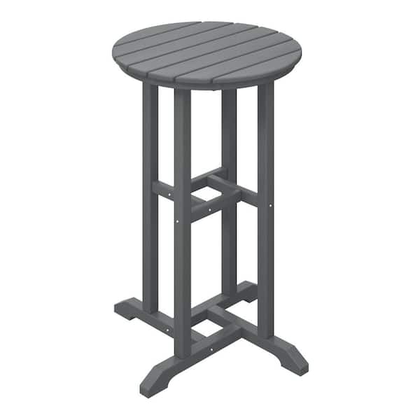 WESTIN OUTDOOR Laguna 24 in. Round Outdoor Dinining HDPE Plastic Counter Height Bistro Table in Gray