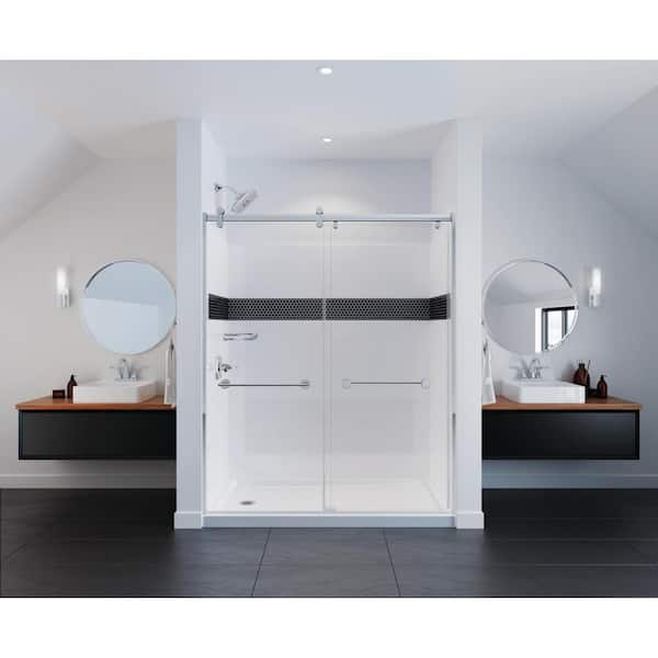 60~ x 32~ Shower Wall Set in High Gloss White 40104