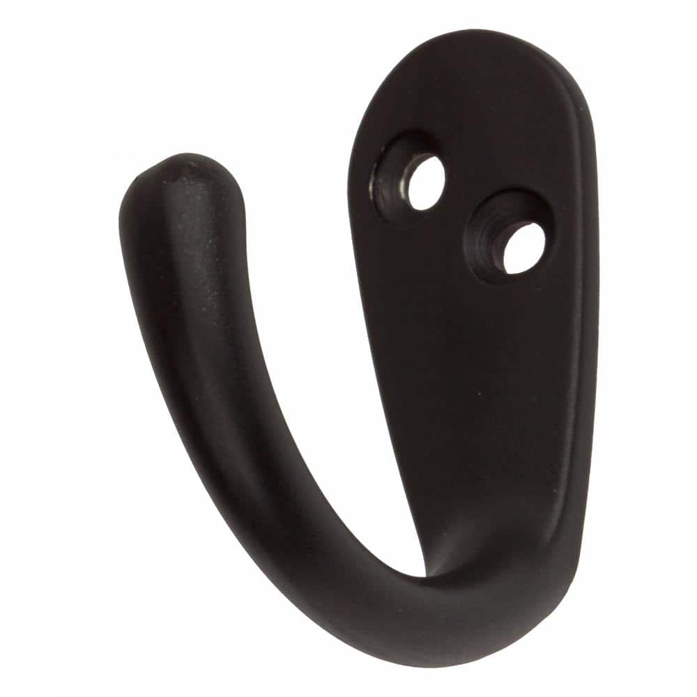 Matte Black Zinc Wall Mounted Individual Robe Hook Set