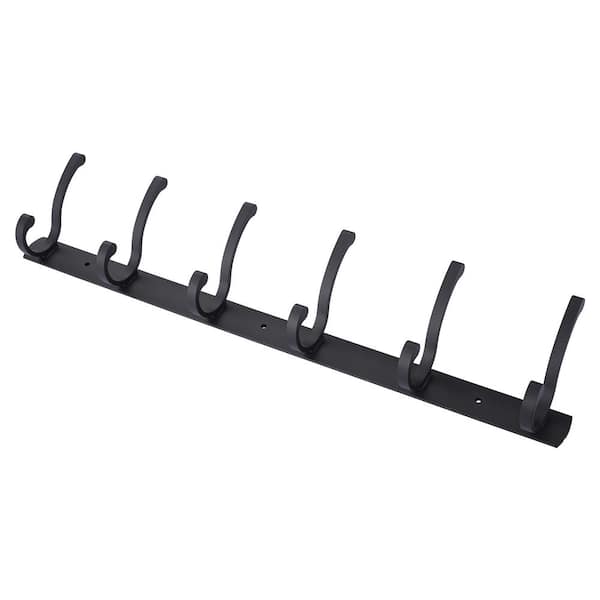 Wall Mounted Coat Rack J-Hook Robe/Towel Hook in Matte Black