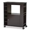 Baxton Studio Ontario Dark Brown Wine Cart with Storage 28862 6633