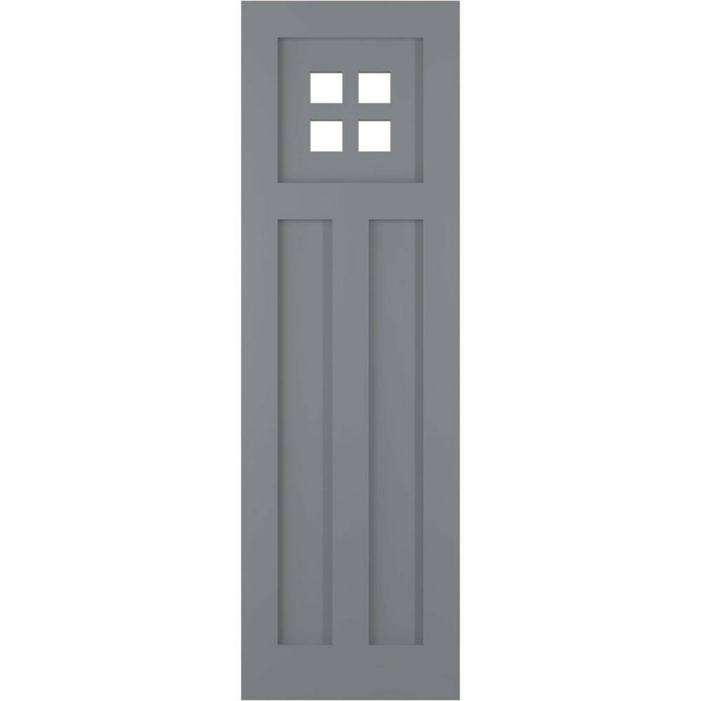 12 in. x 52 in. True Fit PVC San Antonio Mission Style Fixed Mount Flat Panel Shutters Pair in Ocean Swell price history on PriceWatchPro