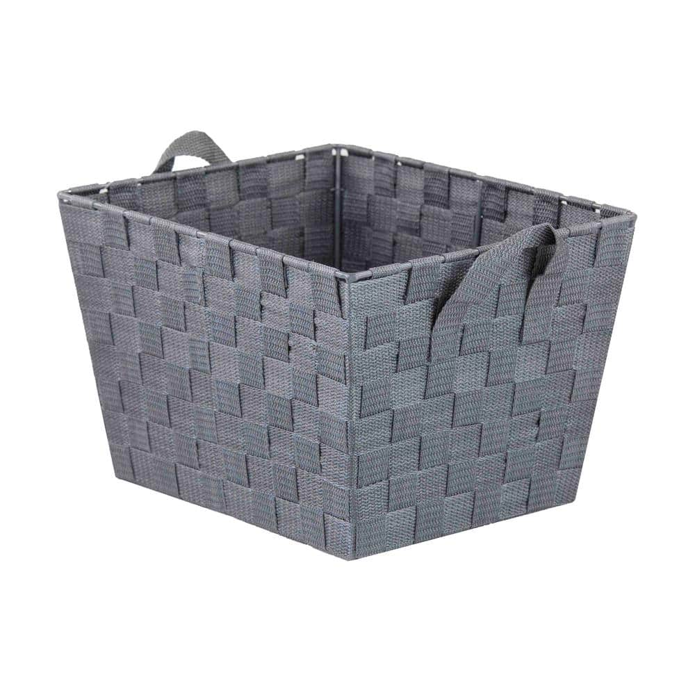 Simplify Large Grommet Storage Bin Basket in Heather Grey Nonwoven