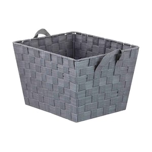 12 in. H x 10 in. W x 8 in. D Gray Fabric Cube Storage Bin