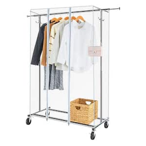 Chrome Steel Garment Clothes Rack Adjustable 67 in. W x 66 in. H