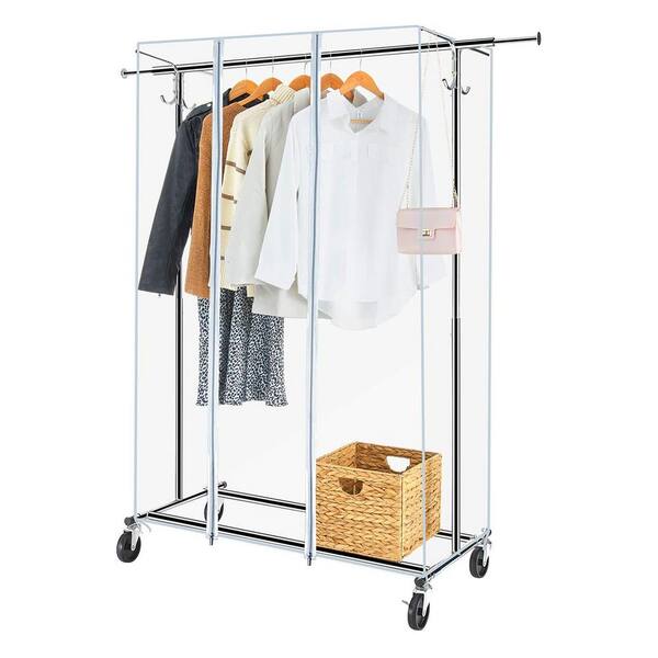 Chrome Steel Clothes Rack 73.6 in. W x 66.5 in. H