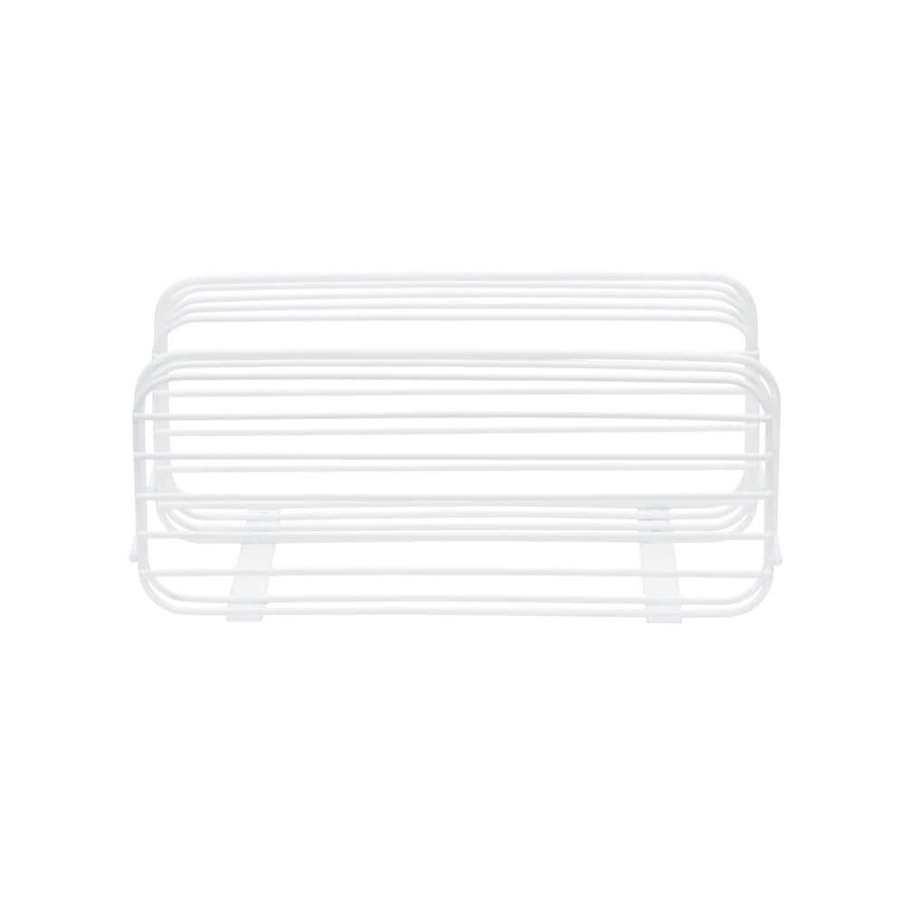White 2-Tier Steel Wire Basket Door Mount Organizer