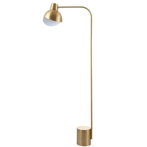Violetta 57.5 in. Brass Gold Floor Lamp with Gold Shade