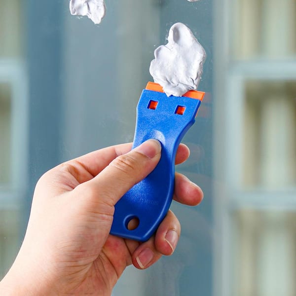 Plastic Razor Blade Scraper, 2PCS Scraper Tool, 120PCS Plastic Blades, Cleaning Scraper Remover for Stickers, Blue