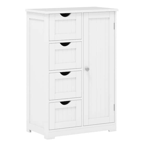 22 in.W x 32 in.H x 12 in.D 4-Gauge 2-Shelves Wooden Freestanding Cabinet in White