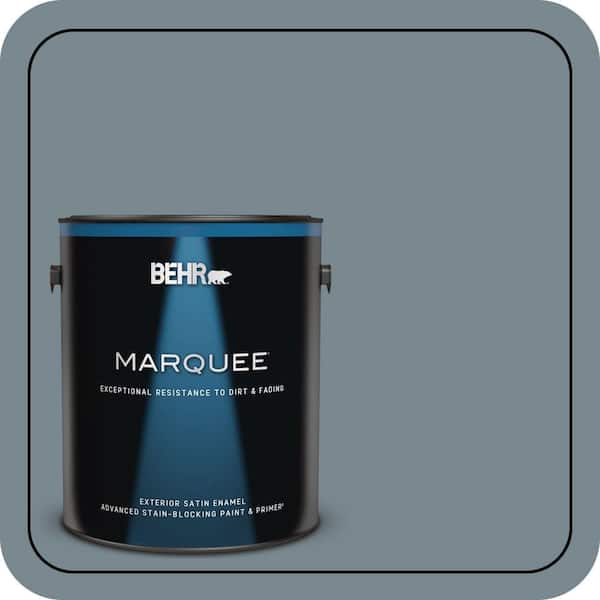 BEHR MARQUEE 1 gal. #N470-5 Norwegian Blue Satin Enamel Exterior Paint & Primer