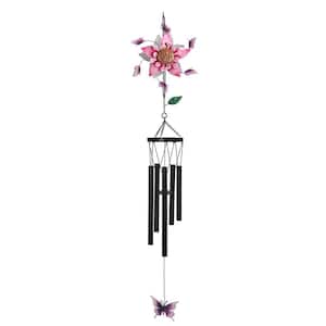 洋楽 Windflower FC Design 41 in. Long Flower with Hummingbird Wind chime