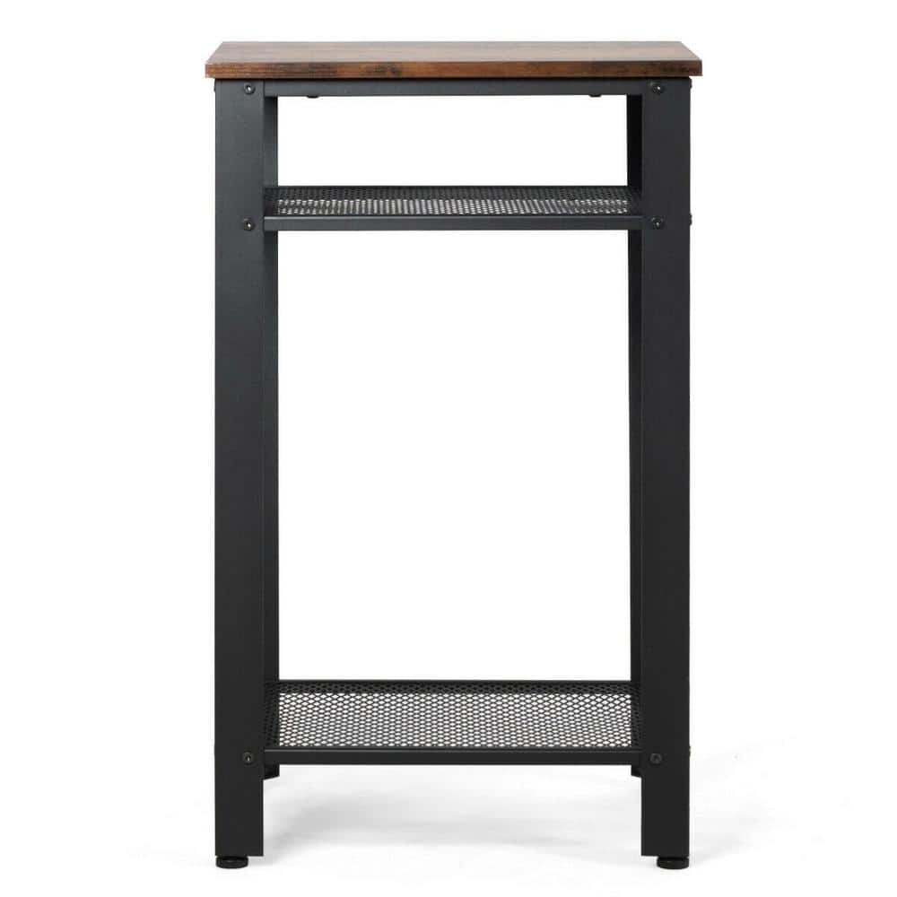 Costway Industrial 29.5 in. 3-Tier Tall Nightstand Side End