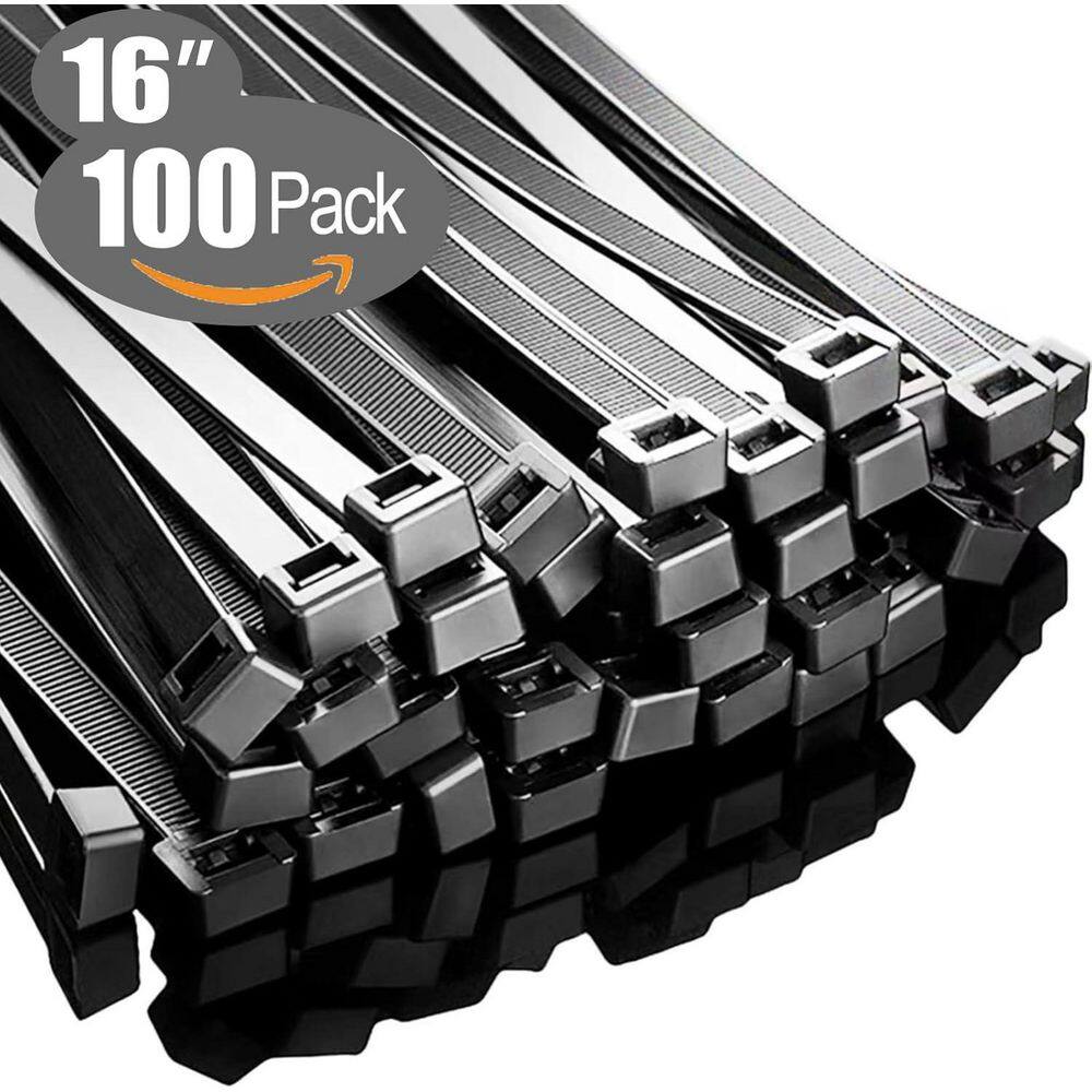 16 in. UV Resistant Nylon Cable Zip Tie Black 100-Pack, 60 lb. Tensile Strength for Indoor Outdoor Use price history on PriceWatchPro