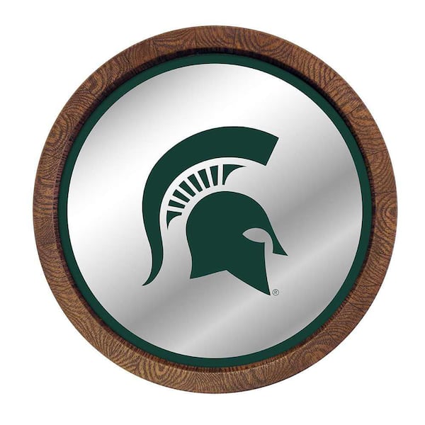 The Fan-Brand 20 in. Michigan State Spartans Helmet Faux Barrel Top  Mirrored Decorative Sign NCMIST-245-01 - The Home Depot