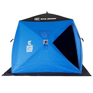 Thermal 90 in. Pop Up Ice Fishing Angler Hub Shelter in Blue