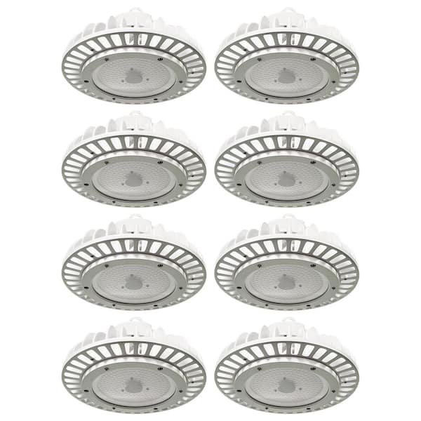ETi 10 in. Round 400-Watt Equivalent Integrated LED White High Bay Light 22,200 Lumens 5000K Wet Rated (8-Pack)