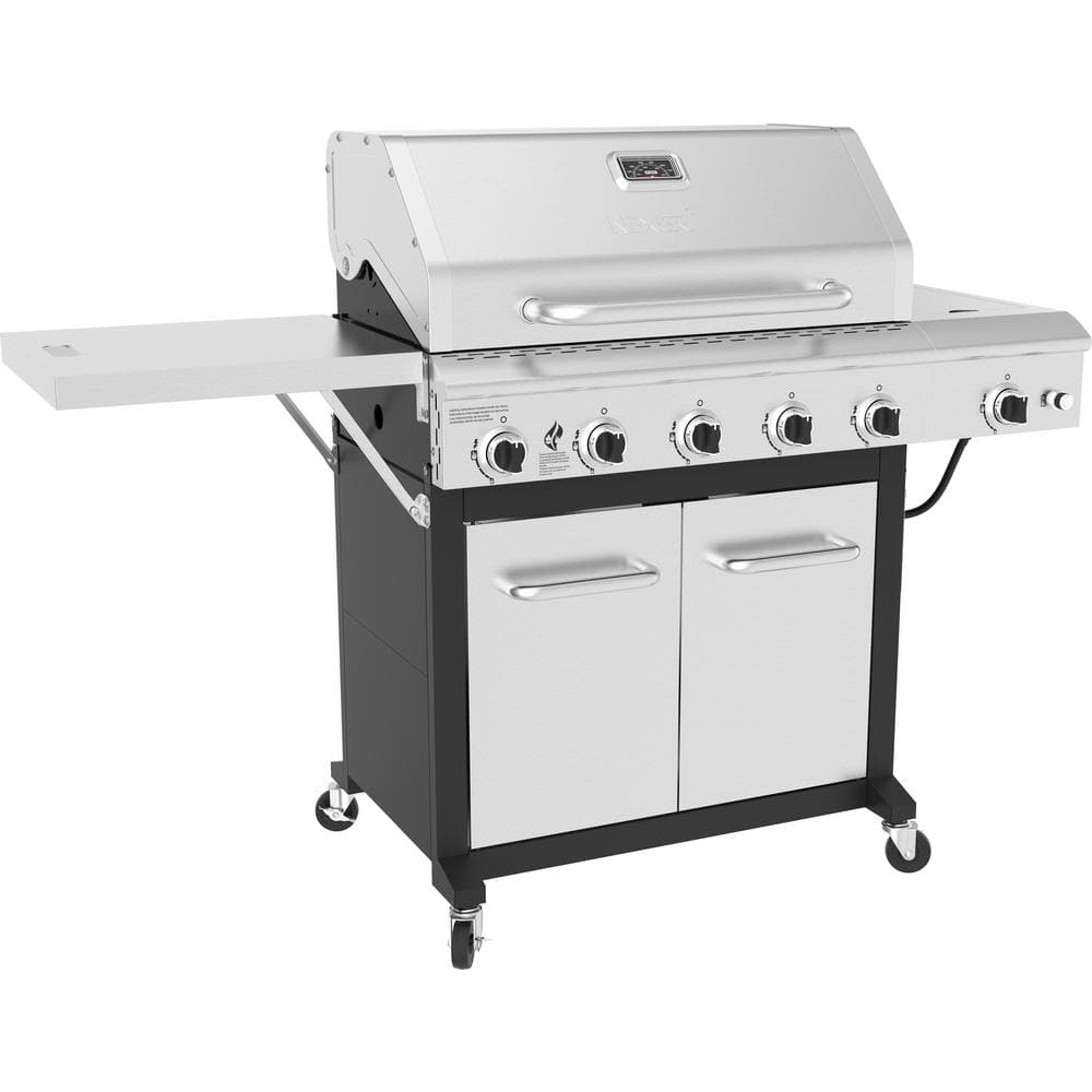 Nexgrill 5Burner Propane Gas Grill in Stainless Steel with Side Burner