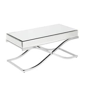 Alice 43 in. Clear Large Rectangle Glass Coffee Table