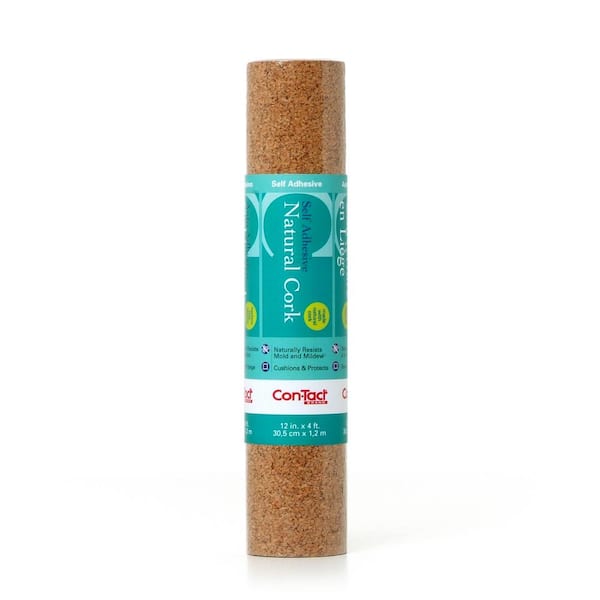Natural Cork Board Textured Vinyl Wrap Underlayer Contact Shelf Paper Adhesive Roll Drawer Liner (17.8 x 3ft)