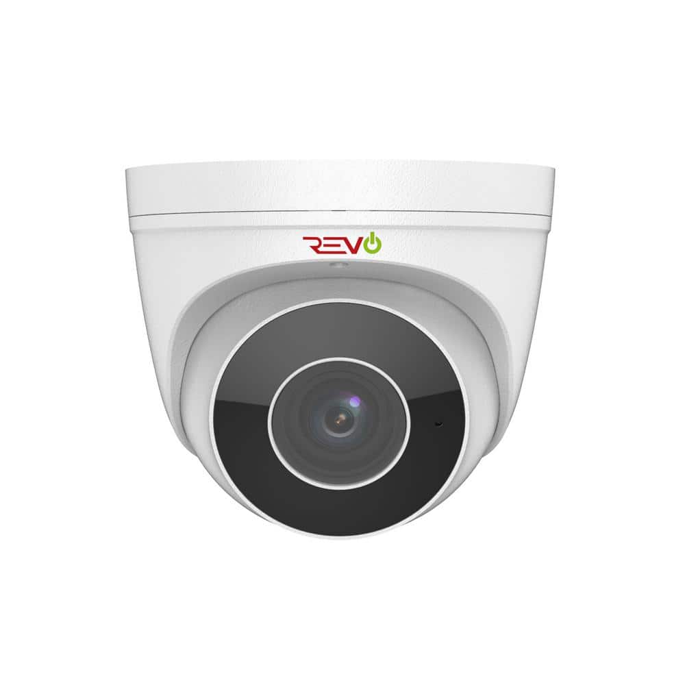 Revo 4MP IP Commercial Grade Indoor/Outdoor Surveillance Turret Camera with Motorized Lens & Built-In Microphone, White -  RUCT2812-1C