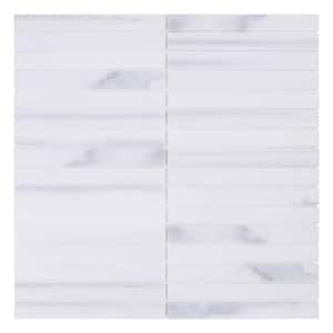 Take Home Sample - Arum White 4 in. x 4 in. x 5 mm Marble Peel and Stick Wall Mosaic Tile (0.11 sq. ft./Each)