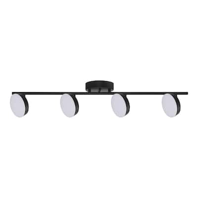 2.6 ft. 4-Lights Black Integrated LED Fixed Track Lighting Kit