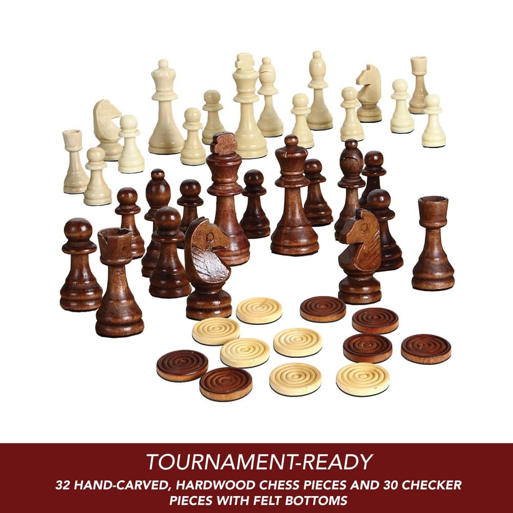 Prodigy 19-in Wooden Chess and Checkers Set