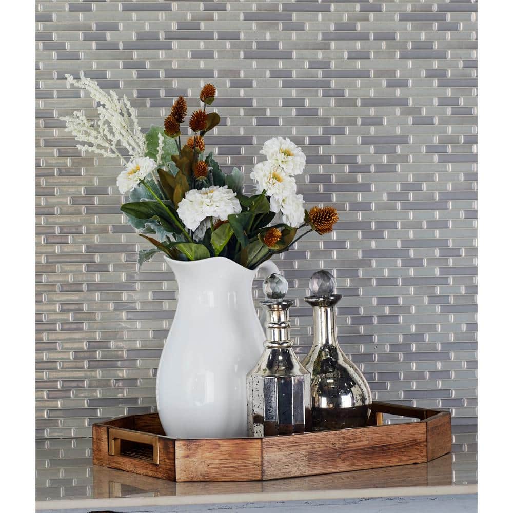 Light Brown Wood and Metal Mesh Decorative Trays, Set of 2