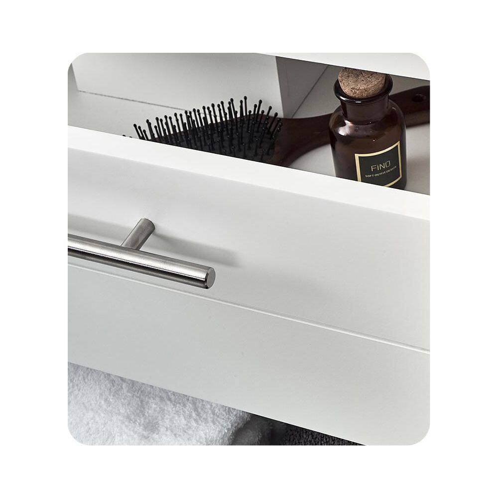 Lucera 48" White Wall-Mount Double Vessel Sink Vanity Base