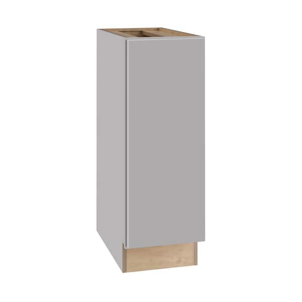 Hargrove 9 in. W x 24 in. D x 34.5 in. H Assembled Plywood Full Height Door Base Kitchen Cabinet in Veiled Gray Left