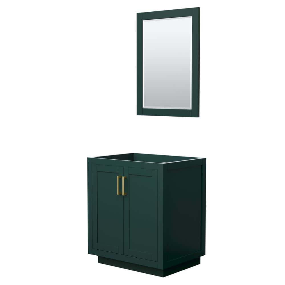 Miranda 29.25 in. W x 21.75 in. D x 33 in. H Single Sink Bath Vanity Cabinet without Top in Green with 24 in. Mirror price history on PriceWatchPro