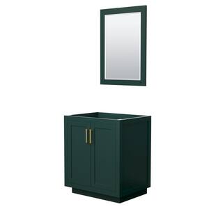 Miranda 29.25 in. W x 21.75 in. D x 33 in. H Single Sink Bath Vanity Cabinet without Top in Green with 24 in. Mirror