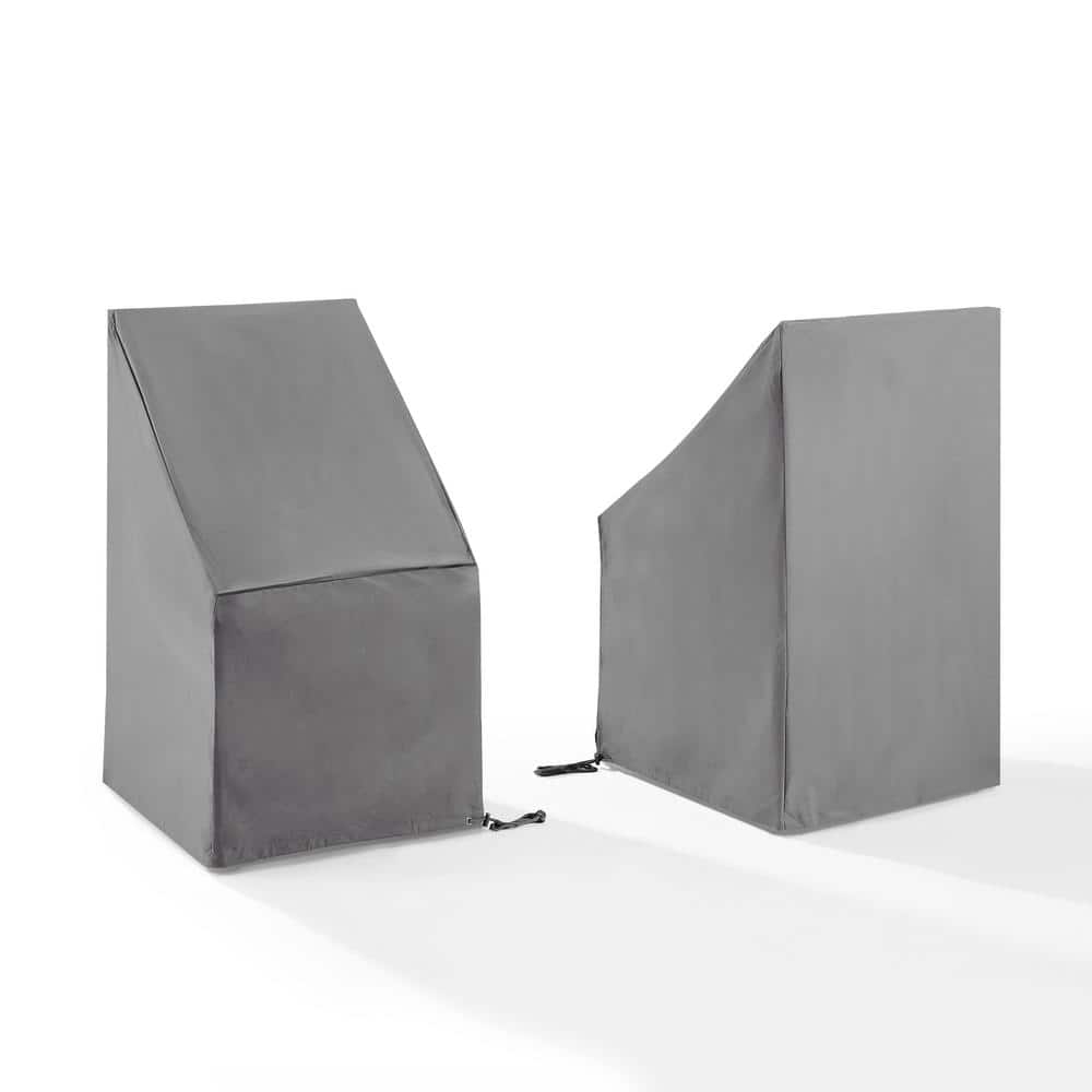 Heavy Duty Beige Vinyl Outdoor Dining Chair Covers, Set of 2
